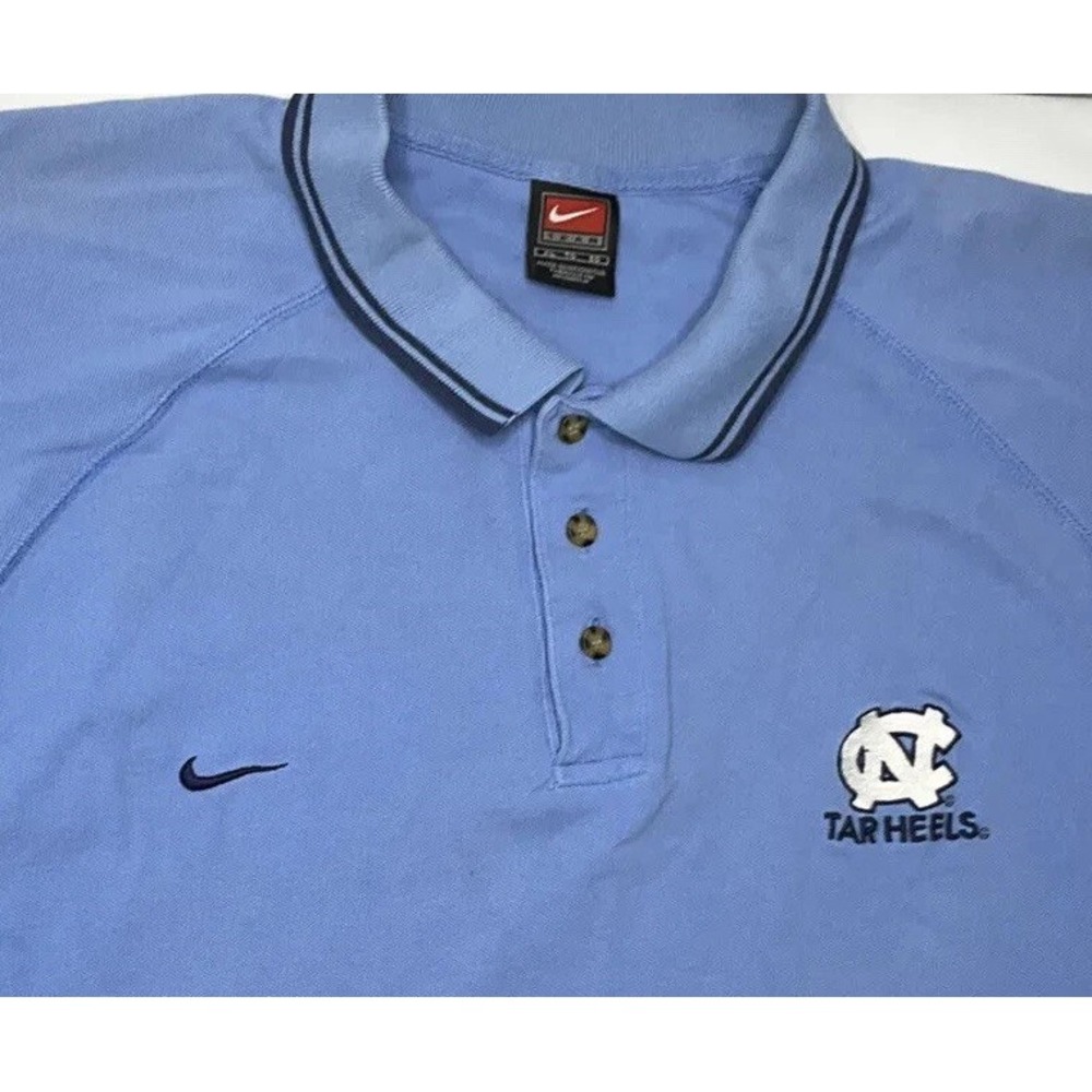 Vintage Nike‎ North Carolina Tar Heels Polo Shirt Embroidered Mini Swoosh Men XL